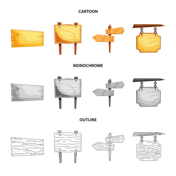 原始和森林标志集图片下载