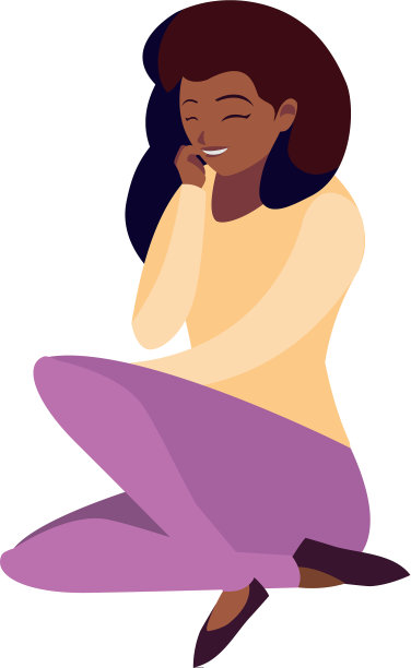 美丽的黑人女性坐的角色图片下载