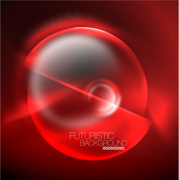 模糊的霓虹灯发光的圆形形状抽象图片下载