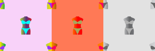 无缝图案毛绒毛皮泳装图片下载