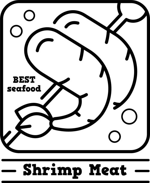 虾肉标志轮廓风格图片下载