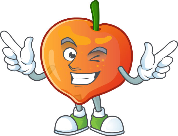 眨眼油桃人物吉祥物造型滑稽图片下载