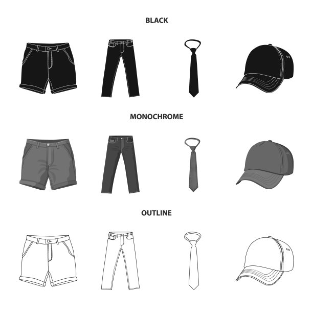 孤立对象人和服装图标集图片下载