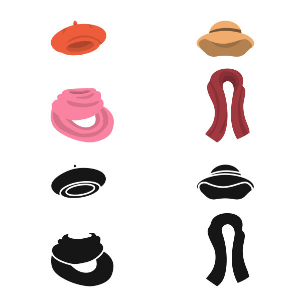 孤立对象衣服和纹理标志集图片下载