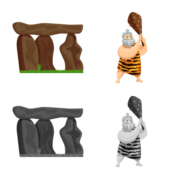 孤立的物体进化和史前标志图片下载