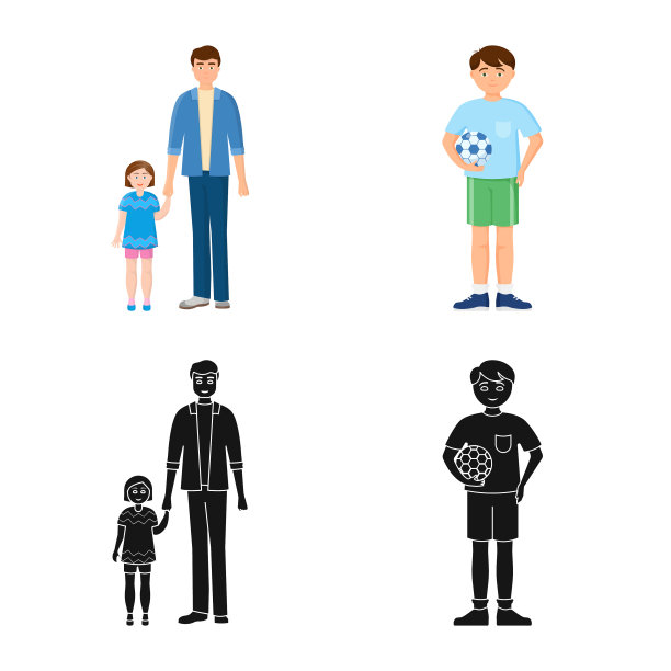 孤立的对象人物和化身标志集图片下载