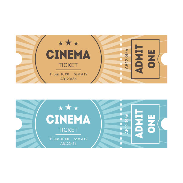 卡通彩色模型模板票套图片下载