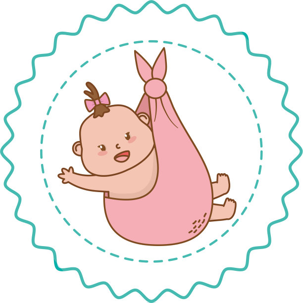 沐浴圆形标签邮票与卡通图片下载