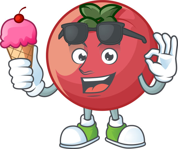 配以鲜嫩的丝绒苹果冰淇淋图片下载