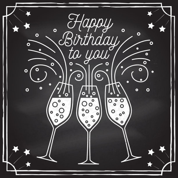 祝你生日快乐，邮票，徽章，贴纸图片下载