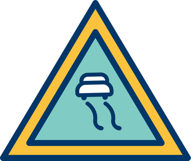 湿滑的道路上图标图片下载