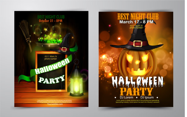 万圣节派对邀请贴在木墙上图片下载