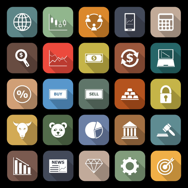 外汇平图标与长影子图片下载