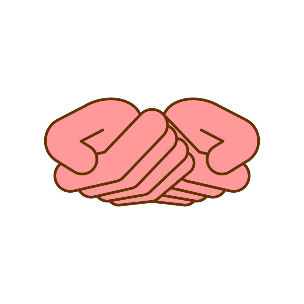 两手掌向上孤立线性风格图片下载