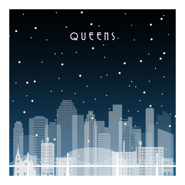 纽约皇后区的冬夜图片下载