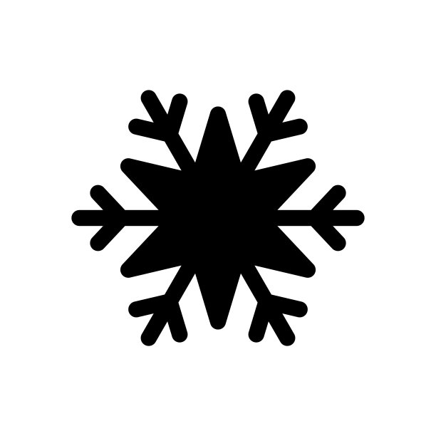 雪花黑色图标卡通雪花符号图片下载