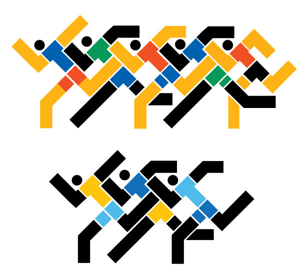 跑步，赛跑，马拉松，抽象的几何风格图片下载