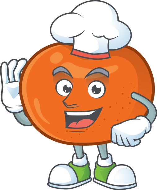 厨师橘子糖卡通形状图片下载
