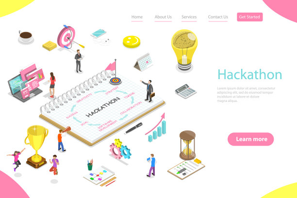 等距平面登陆页面模板的图片下载