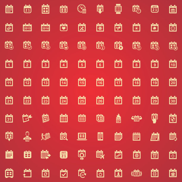 日历100图标通用设置为web和UI图片下载