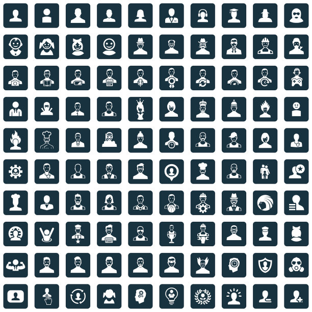 阿凡达100个图标通用设置为web和UI图片下载