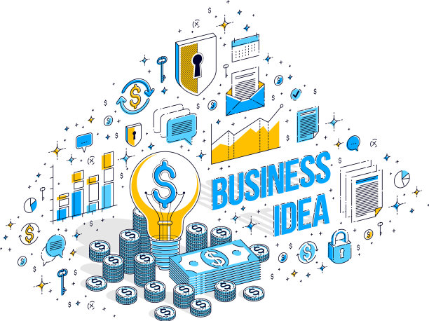 经营创意创意概念灯泡用图片下载