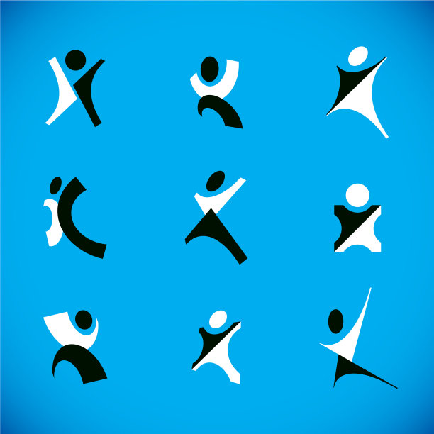 兴奋的抽象的人，手臂向上伸图片下载