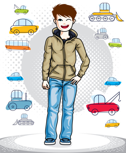 漂亮漂亮的年轻男孩摆姿势穿着图片下载