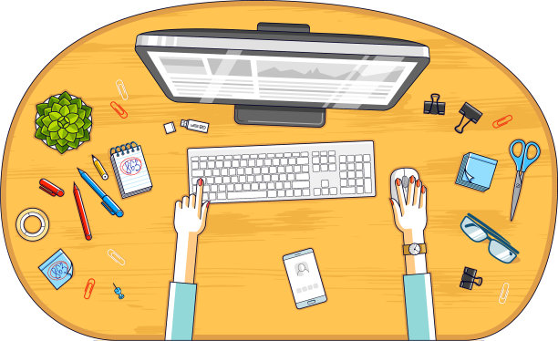 用电脑工作的办公室职员或企业家图片下载