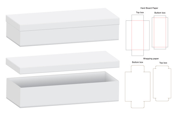 盒包装模切模板设计三维模型图片下载
