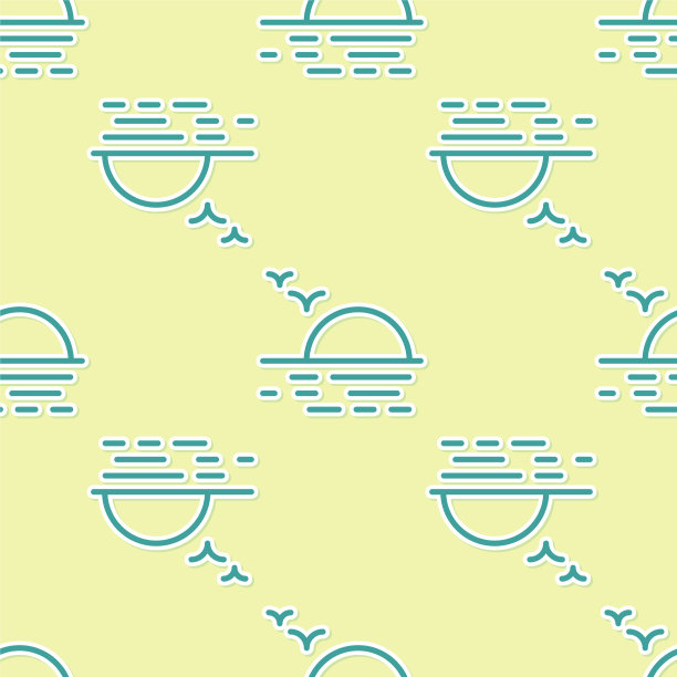 绿色日落图标隔离无缝模式上图片下载