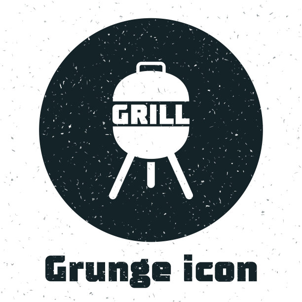 垃圾烧烤架图标孤立在白色图片下载