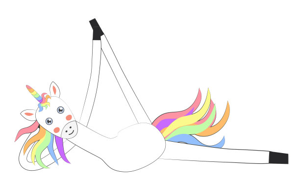 独角兽做瑜伽启蒙运动设计图片下载