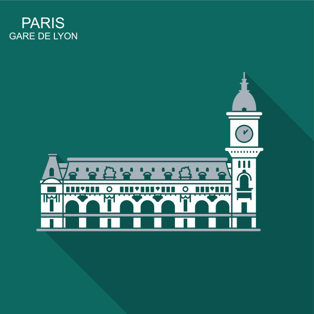 巴黎里昂火车站有长长的阴影图片下载