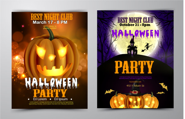 万圣节派对传单套装图片下载