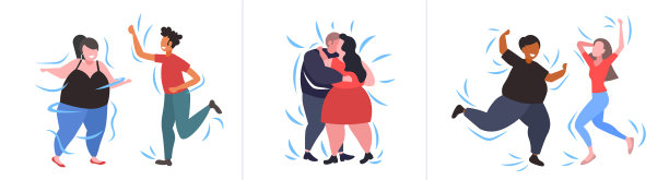 让肥胖的人摆出不同的超重姿势图片下载