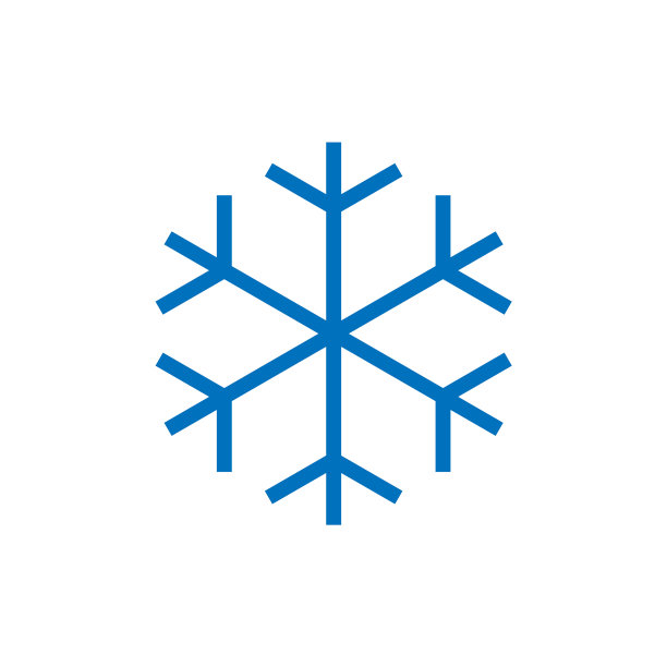 蓝色雪花标志图片下载