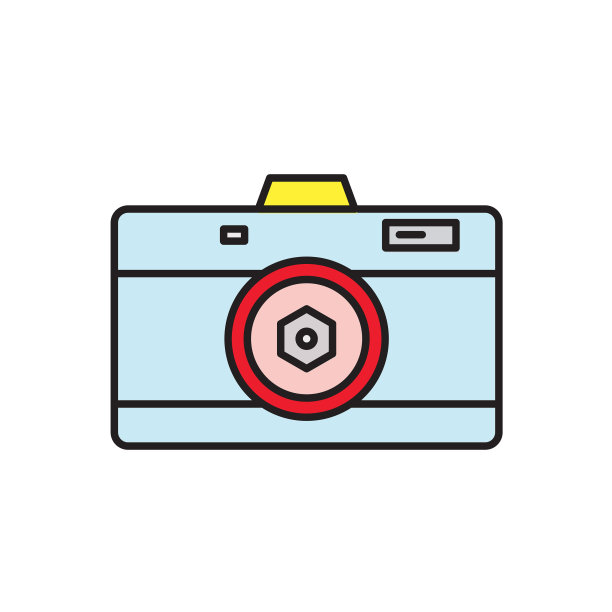 花哨的颜色，相机字形图标孤立在白色图片下载