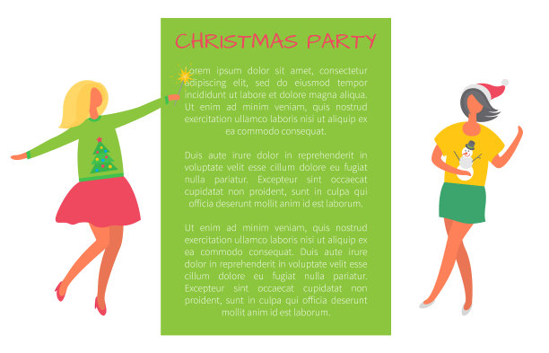 圣诞派对庆祝妇女毛衣海报图片下载