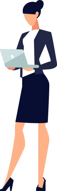 女商人在一个扁平的风格孤立的白色图片下载