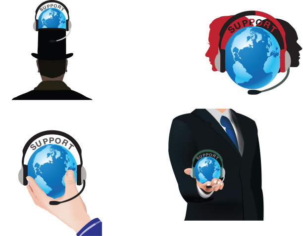 贴纸服务支持和耳机标志图片下载