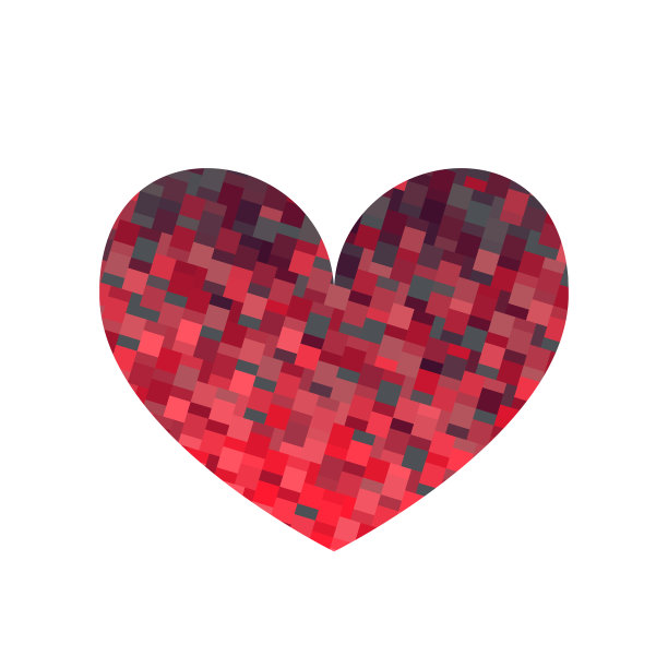方形纹理红心图片下载