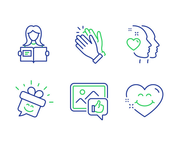 拍手微笑和喜欢照片图标集图片下载