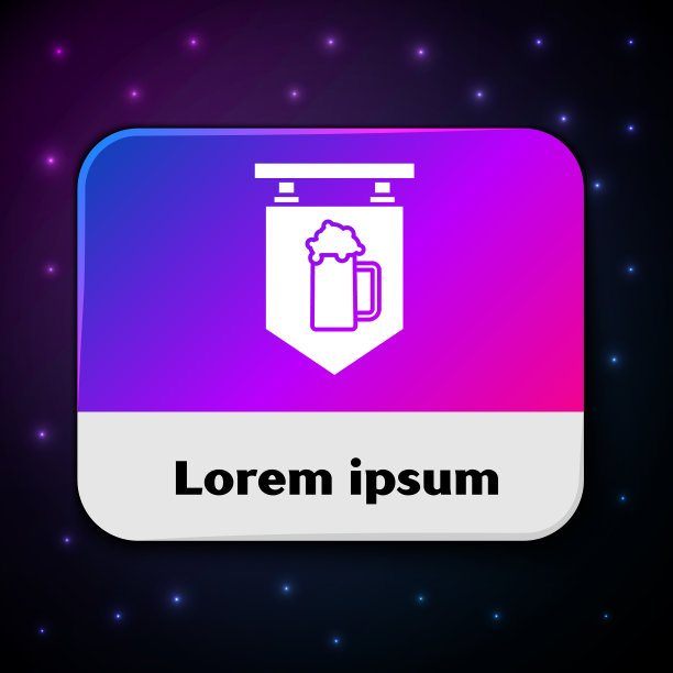 带有玻璃啤酒图标的白色招牌图片下载