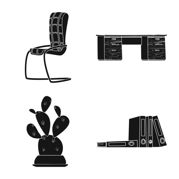 孤立对象家具和工作标识图片下载