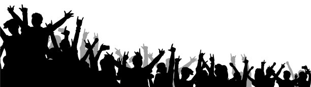 孤立的音乐会人群举起双手图片下载