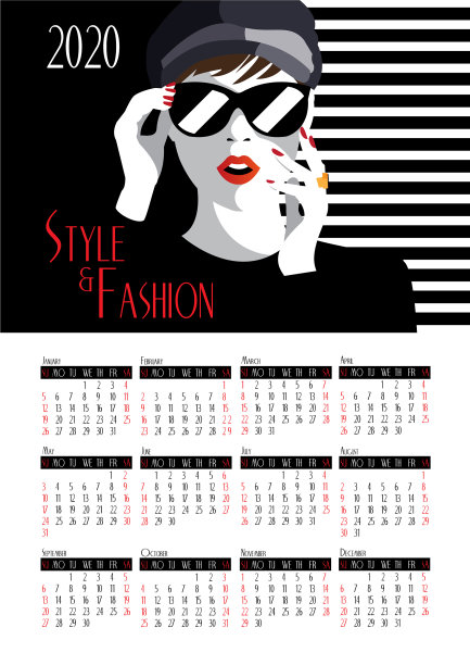 时尚女人日历图片下载