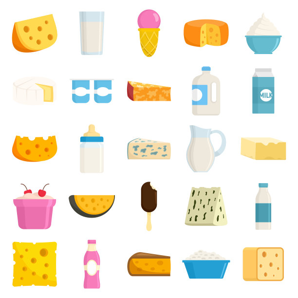 不同的牛奶产品图片下载