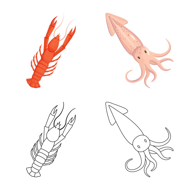 孤立物体新鲜和餐厅标志设置图片下载