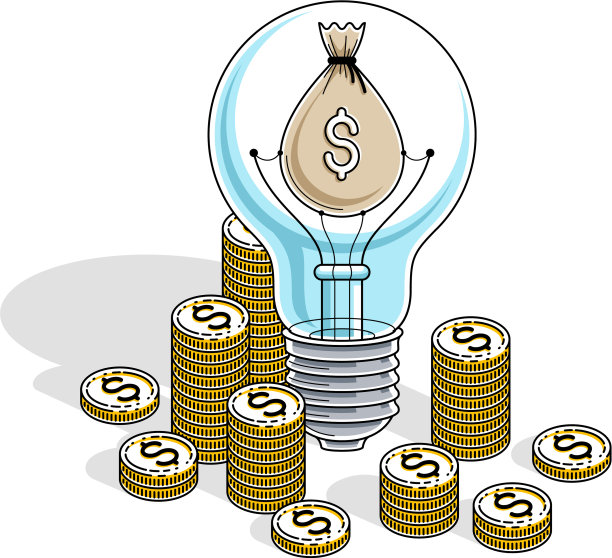 创业创意概念灯泡与图片下载